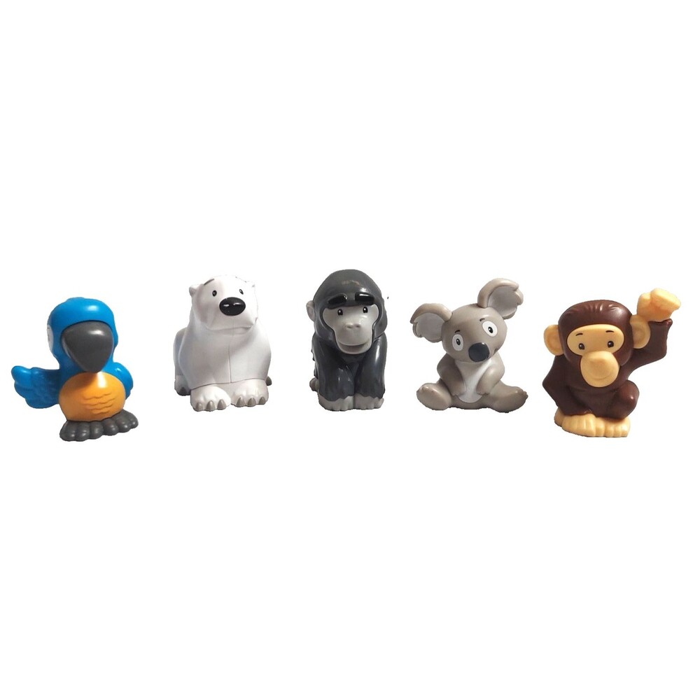 Little People Wild Animals Lot of 5 Modern Polar Bear Koala Monkey Parrot